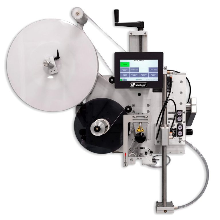 Label-Aire 3114-TS tamp-blow label applicator with replaceable Label-Aire parts