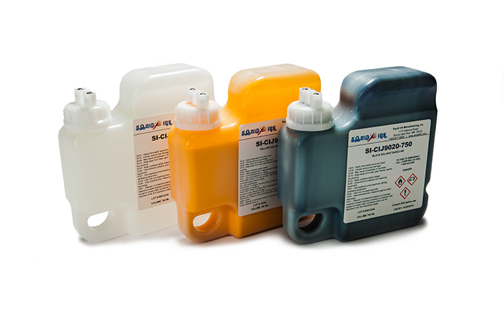 Squid Ink CIJ9040-750 Plastic High Adhesion Black Ink (Six 750ml Cartridges/Case)
